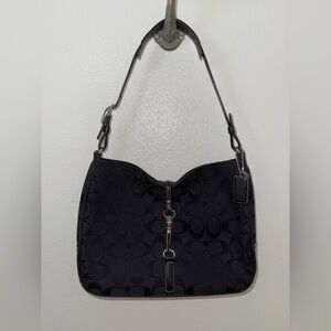 Coach Black Shoulder Bag with Signature Monogram